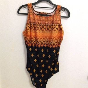 Longitude black and orange Swimsuit